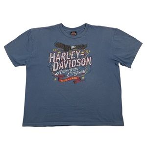 Harley Davidson Rochester NH Faded Blue T Shirt 2013 Eagle USA Made